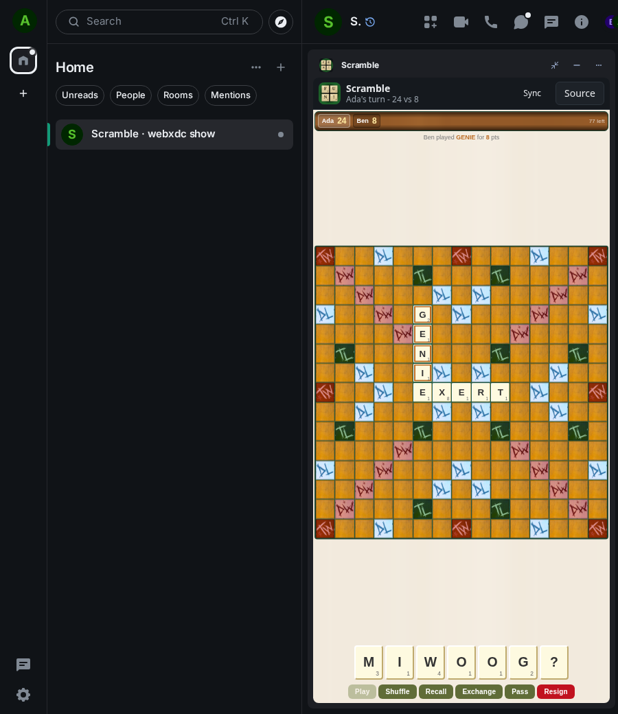 Scramble: end 1 ada