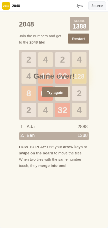 2048: board