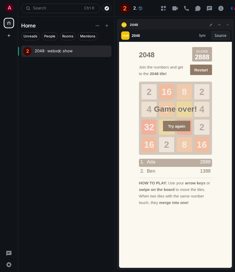 2048: end 1 ada
