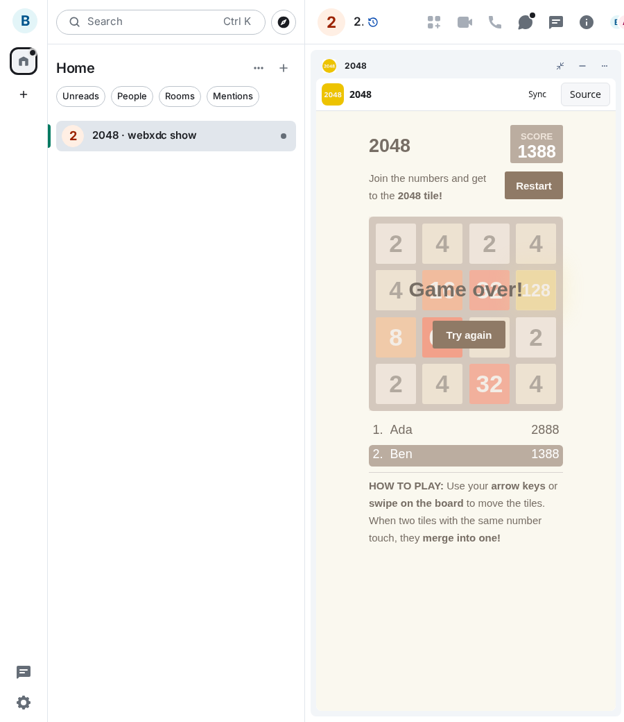 2048: end 2 ben