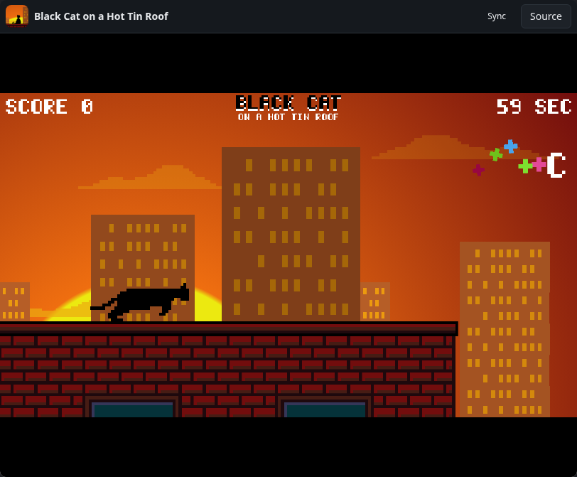 Black Cat on a Hot Tin Roof: running