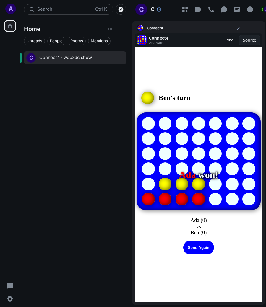 Connect4: end 1 ada