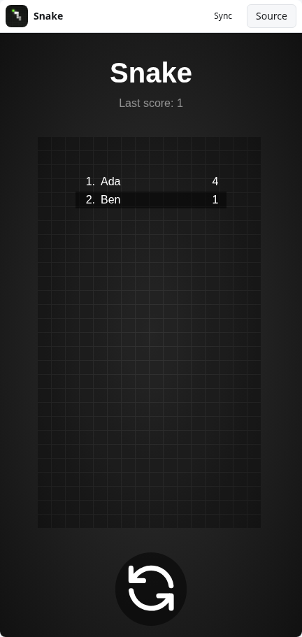 Snake: scores