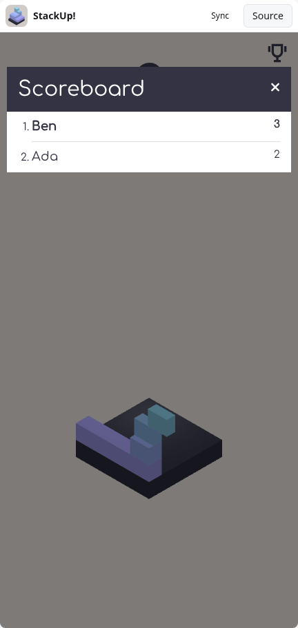 StackUp!: scoreboard