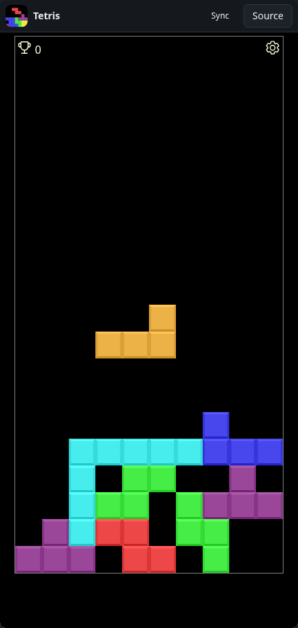 Tetris: playing