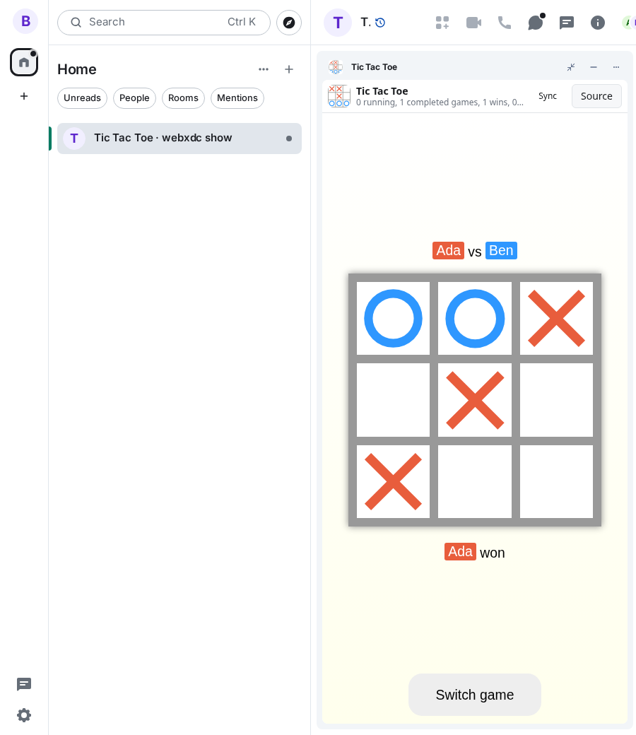 Tic Tac Toe: end 2 ben