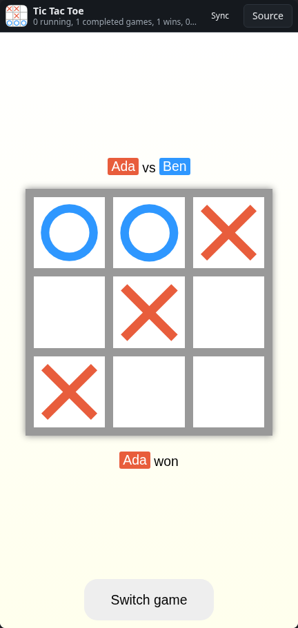 Tic Tac Toe: won