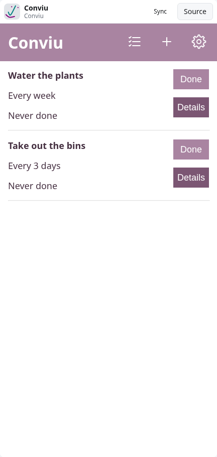 Conviu: chores