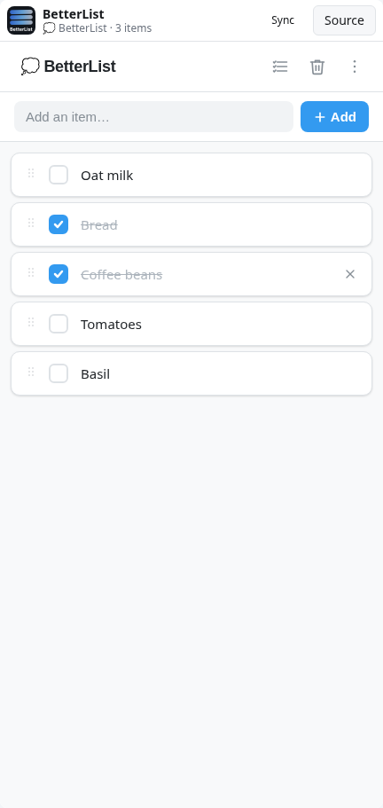 BetterList: list