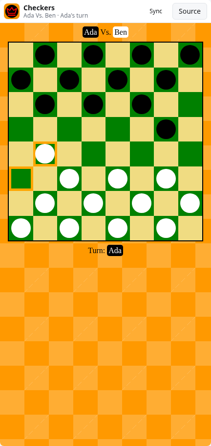 Checkers: board