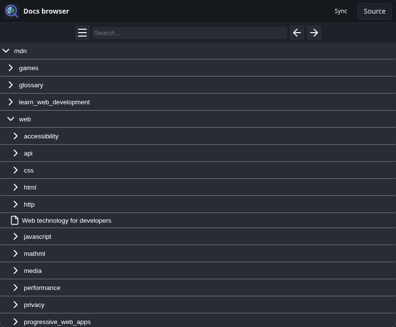 Docs browser: topics