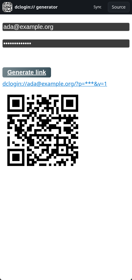 dclogin:// generator: qr