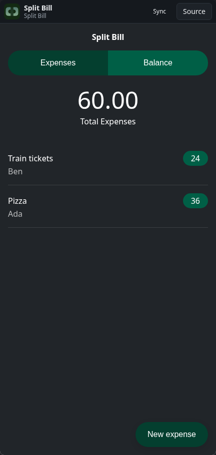 Split Bill: expenses