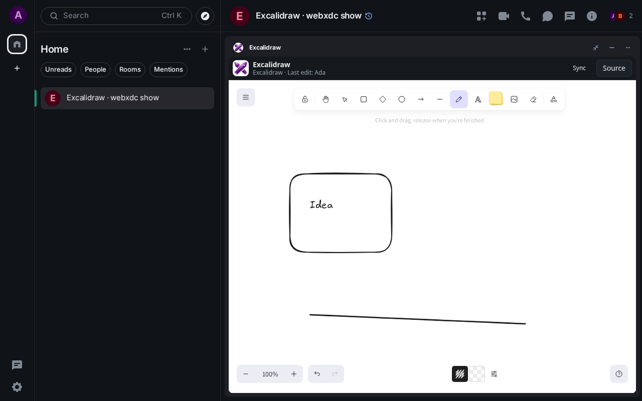 Excalidraw: end 1 ada