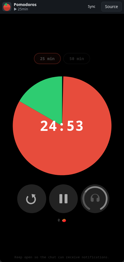 Pomodoros: timer