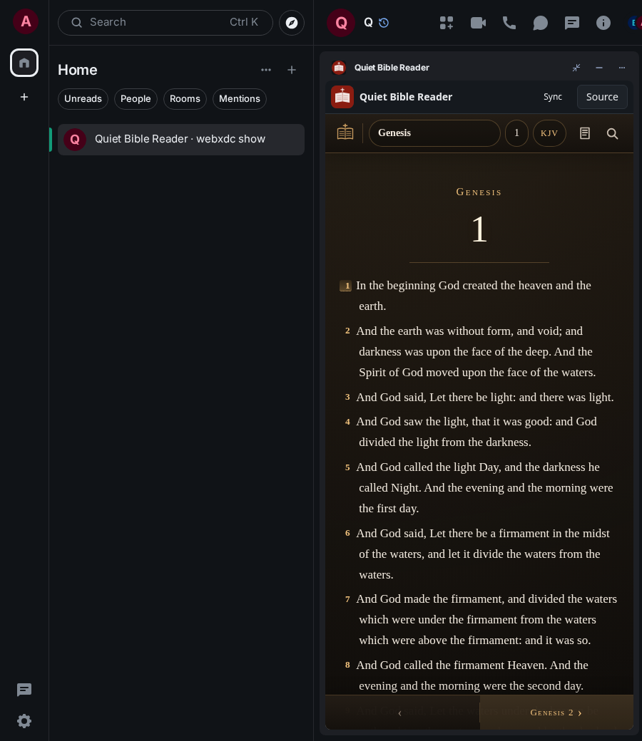 Quiet Bible Reader: end 1 ada