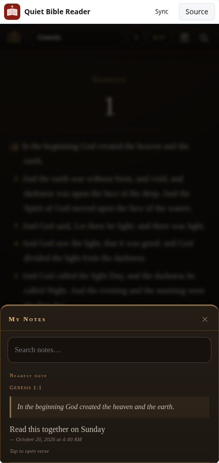 Quiet Bible Reader: notes