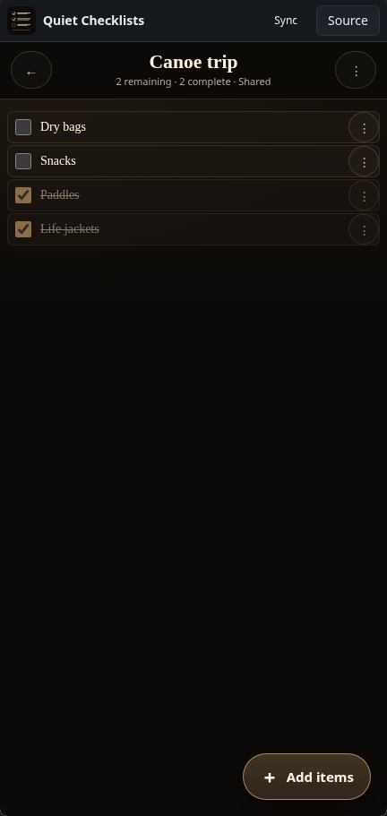 Quiet Checklists: list