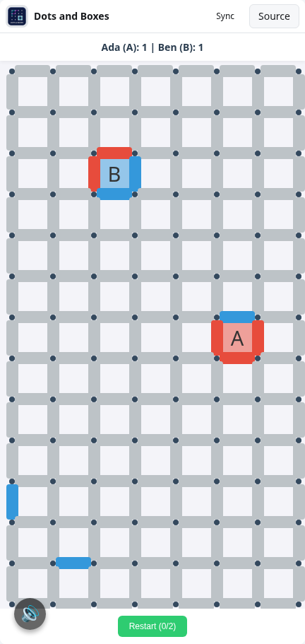 Dots and Boxes: board