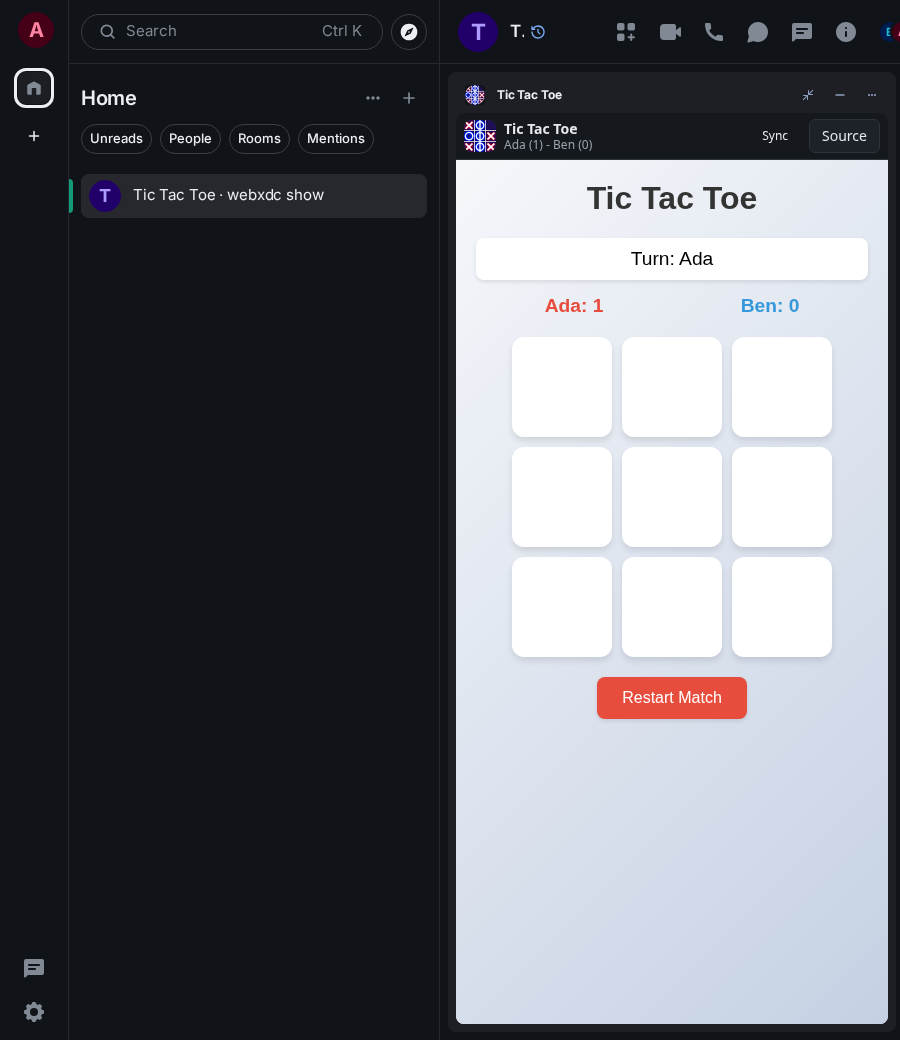 Tic Tac Toe: end 1 ada