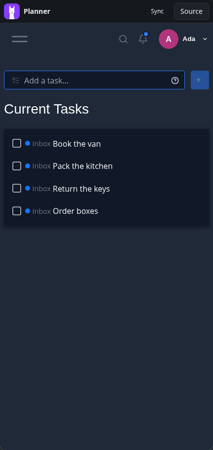 Planner: tasks