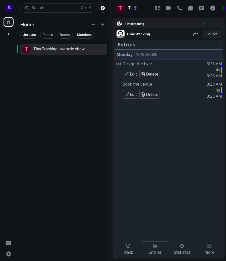 TimeTracking: end 1 ada
