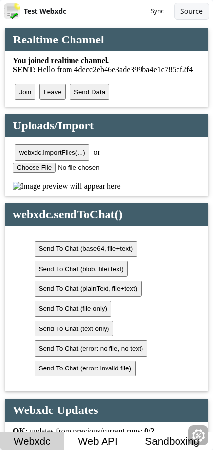 Test Webxdc: realtime