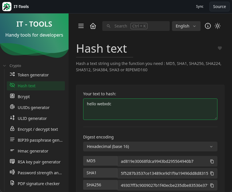 IT-Tools: hash